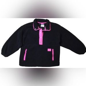 JUSTICE Girls size 10 QUATER SNAP BLACK PINK SHEPRA